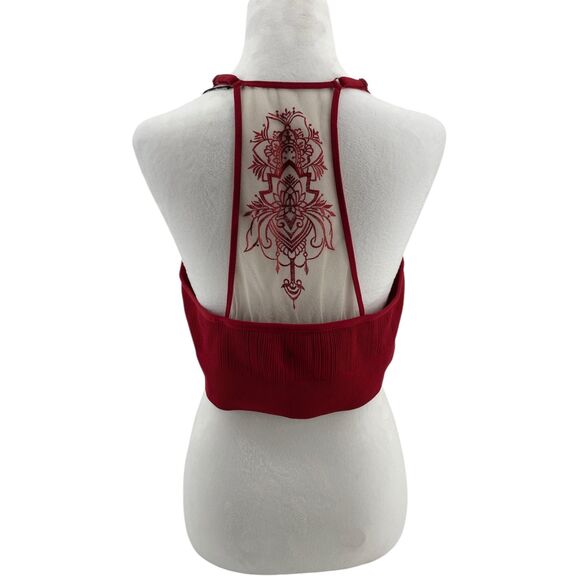 NWT Unbranded Tattoo Lace Racerback Bralette Red  2XL/3XL - Picture 3 of 7